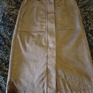 Black Denim Midi Skirt